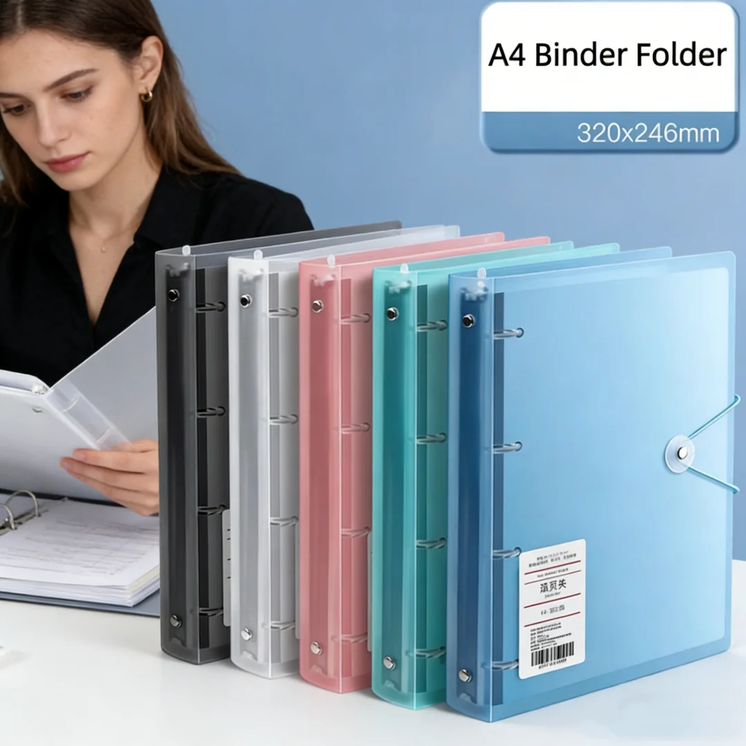 Binder Clip Assorted - A4-Aktenordner, D-Typ, 4-Loch-Ringordner, Dokumenten-Organisationsbox, lose Blätter,