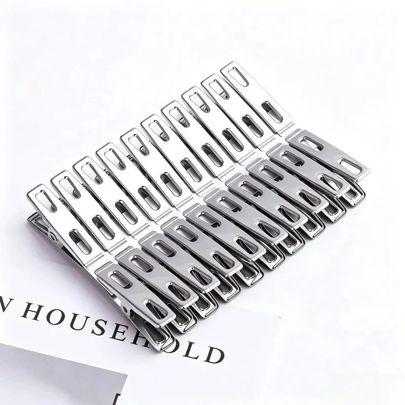 Binder Clip Assorted - 20 Stück Wäscheklammern aus Edelstahl, Büroklammern,